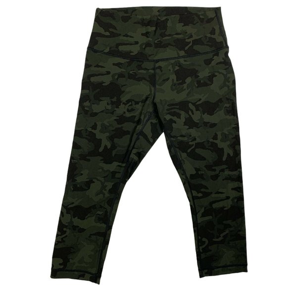 lululemon athletica Pants - Lululemon Camo Leggings Nylon Lycra Blend Olive